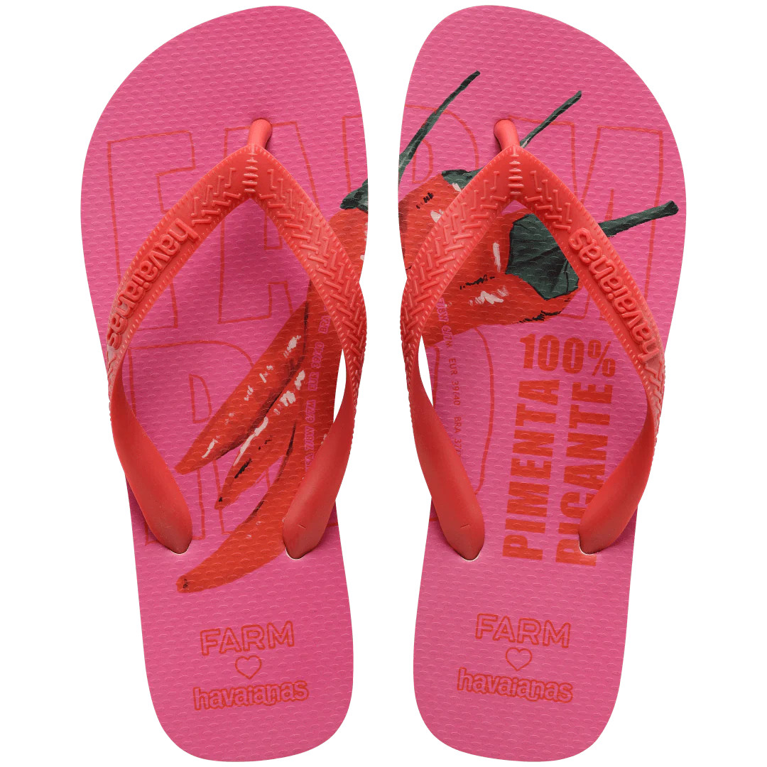 Women's FARM Rio Tropical Top Flip Flops Ruby Red | Havaianas | Havaianas