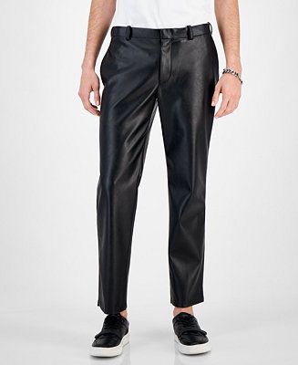 I.N.C. International Concepts Men's Twilight Slim-Fit Faux-Leather Suit Pants, Created for Macy's... | Macys (US)