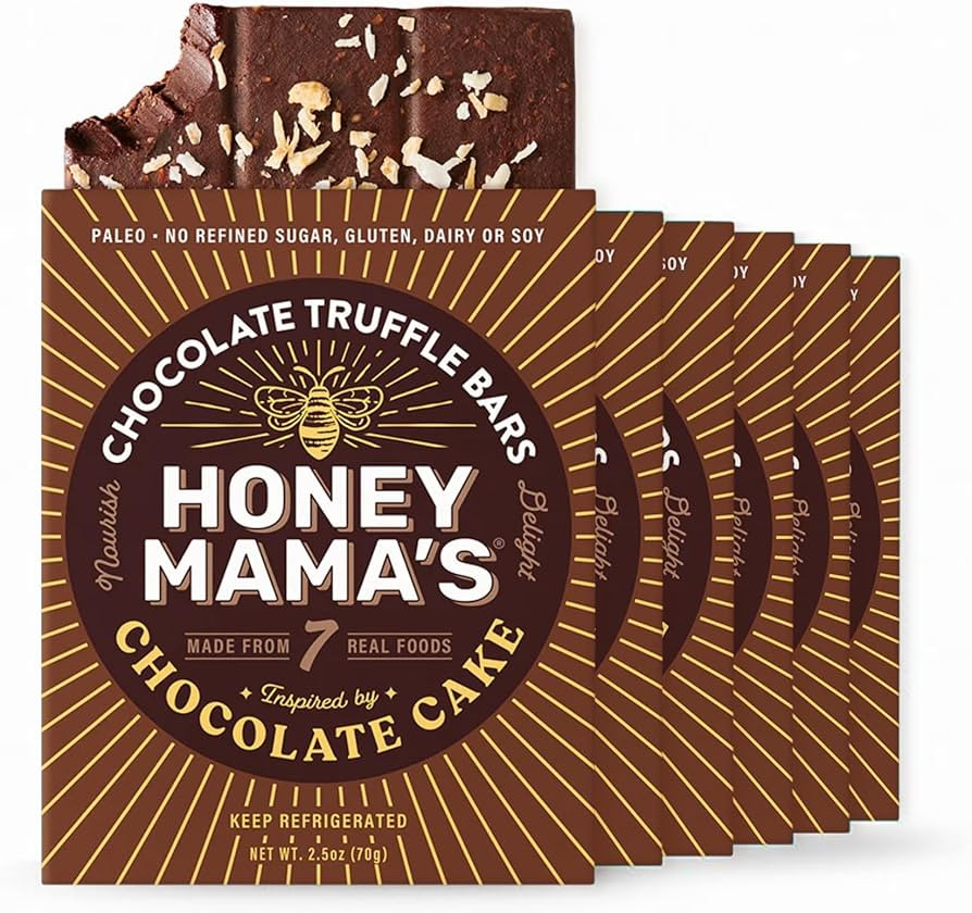 Honey Mamas Chocolate Truffle Bars – Pack of 6 – No Refined Sugar, Gluten-Free, Dairy-Free, S... | Amazon (US)