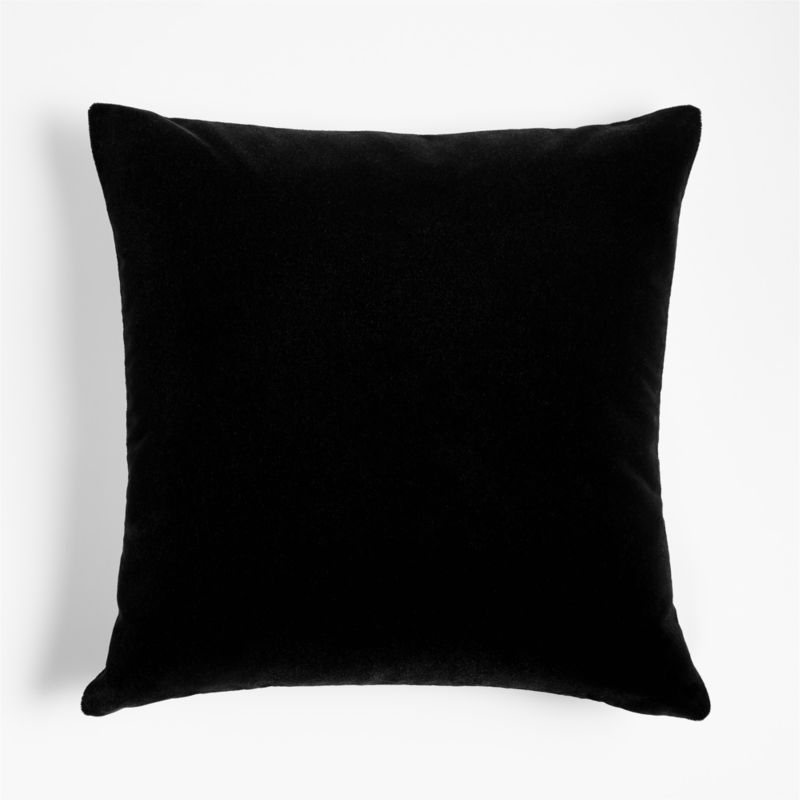 Ink Black 20'' Faux Mohair Pillow Cover + Reviews | Crate & Barrel | Crate & Barrel