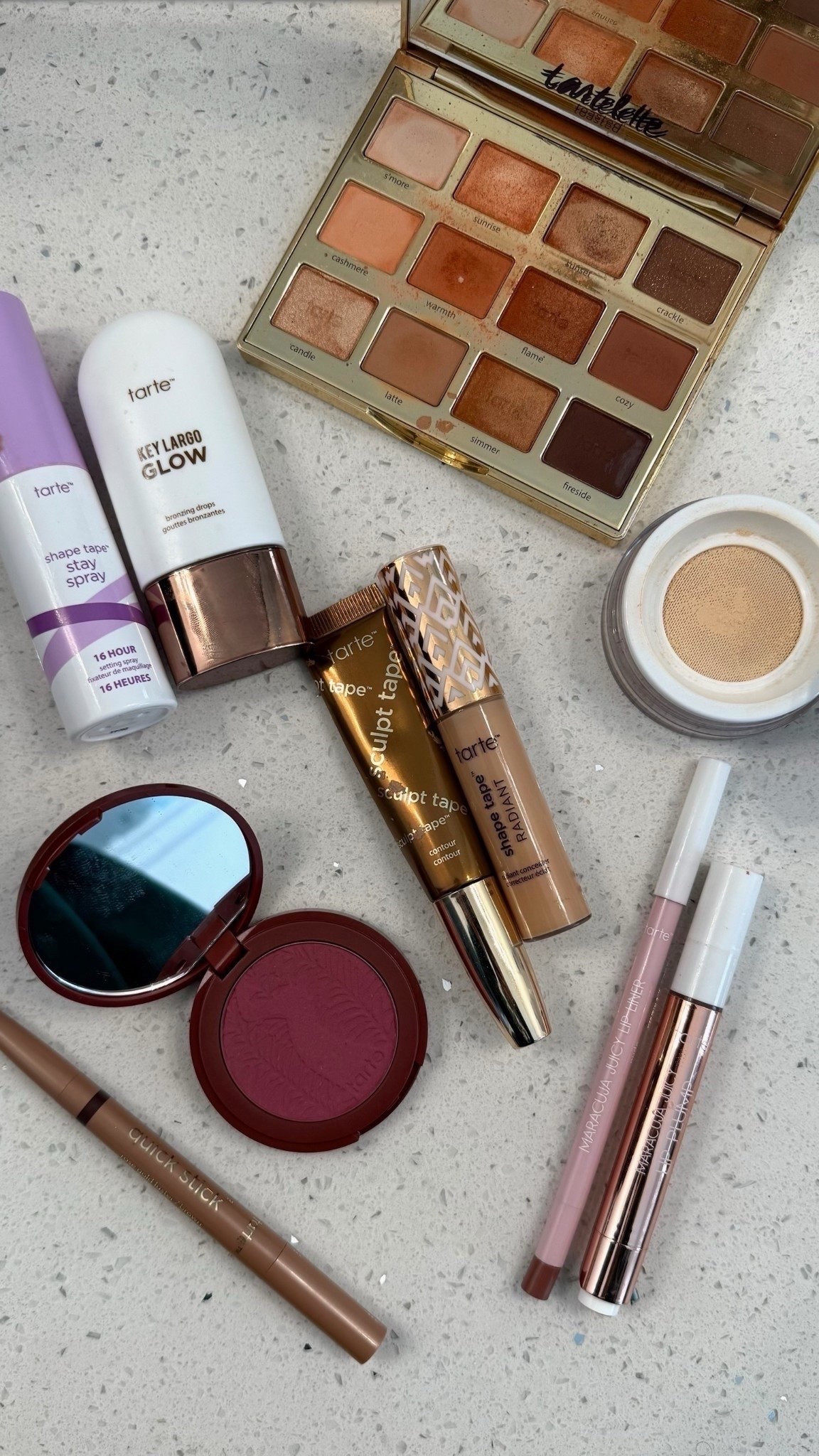 Up to 65% OFF some of my Tarte makeup favorites!!  🤩 Shades listed below 👇🏽 

Sculpt Tape- Medium Cool Bronze 
Powder blush- Honeysuckle 
Concealer- 34S 
Lip Liner- Nude 
Lip Gloss- Peachy Beige
Powder- Yellow 
Bronzing Drops- Bronze Glow  
Eyeshadow Palette- Latte & Warmth in the crease, Cozy in outer corner, Fireside as eyeliner and Candle in the inner corner 

Beauty faves
Makeup faves
Tarte sale
Gifts for her
Valentine’s Day 

#LTKValentine #LTKSaleAlert #LTKBeauty