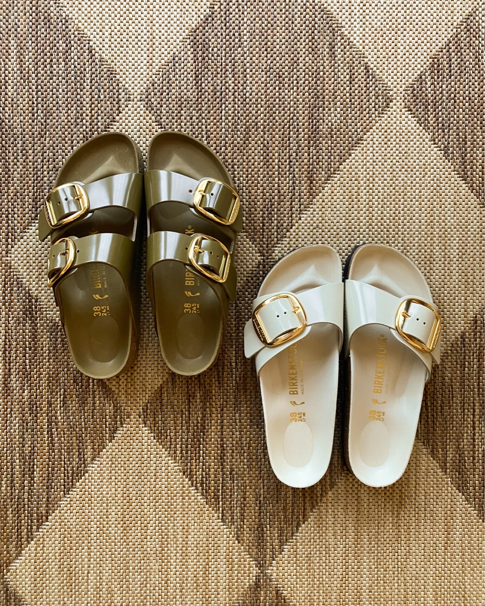birkenstock big buckle sandals! birkenstock arizona & madrid sandals in the olive mud green color and ecru

#LTKootd #LTKSaleAlert #LTKSeasonal