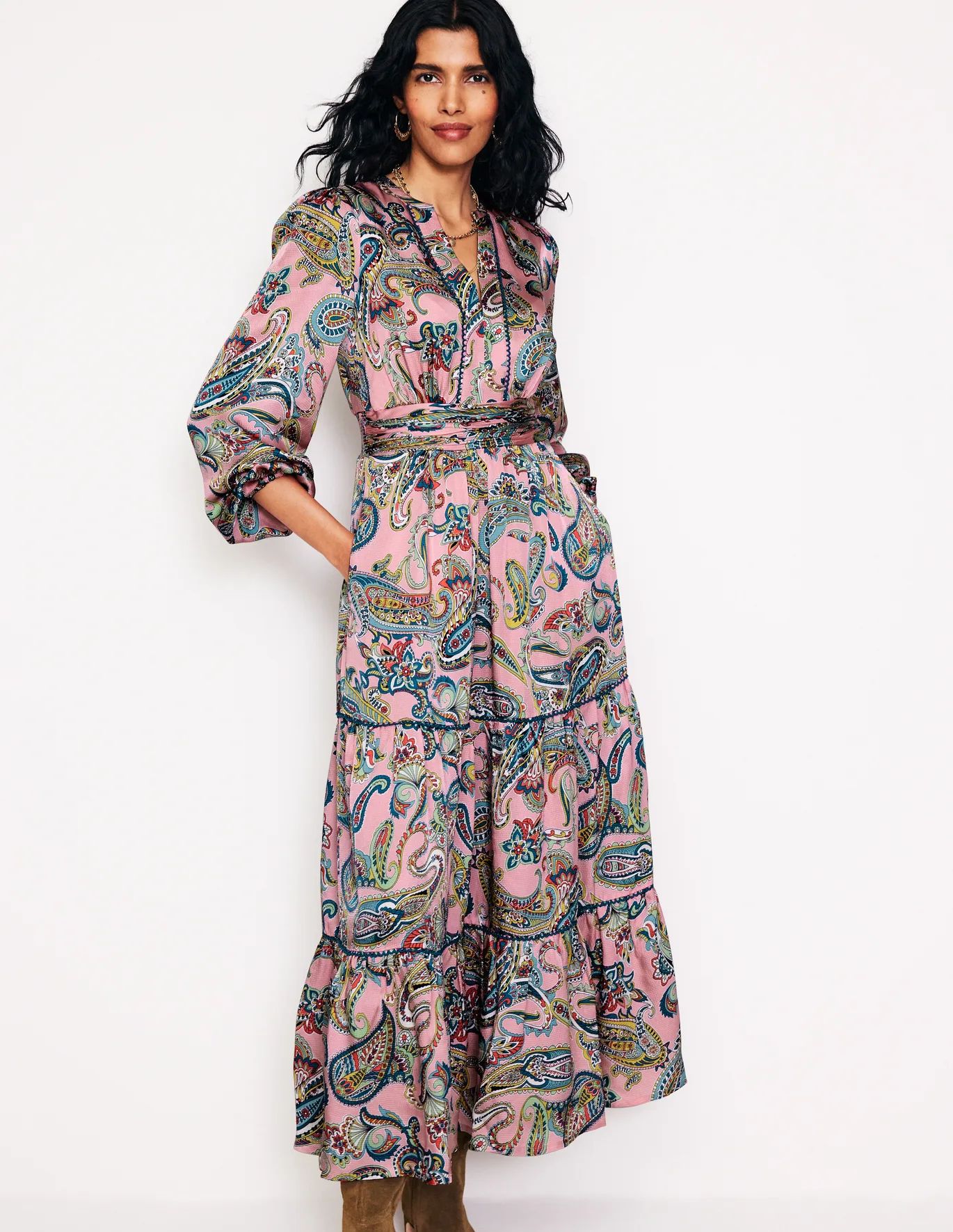 Pippa Satin Maxi Dress | Boden UK