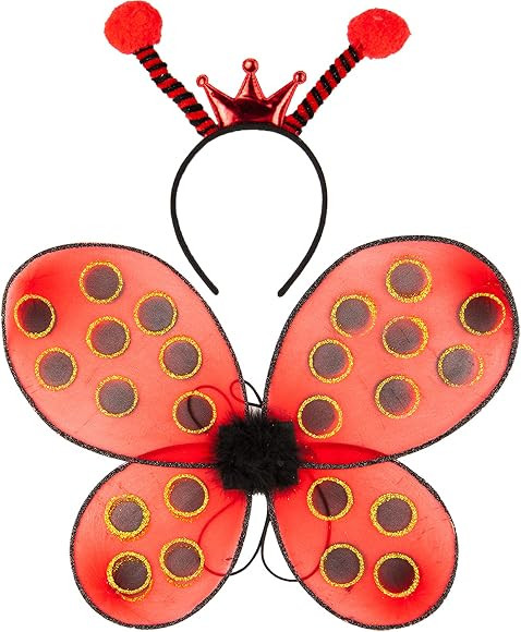 Funcredible Ladybug Costume Accessories - Ladybug Wings and Ladybug Headband - Red Ladybugs Costu... | Amazon (US)