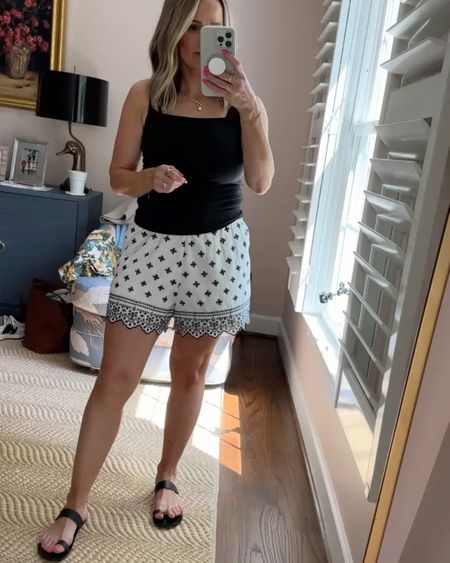 I don’t love the white pattern shorts’ cut compared to the yellow floral color way! I swear the fits are different even though they are the same shorts. These are both a size small. 

#LTKSeasonal #LTKStyleTip