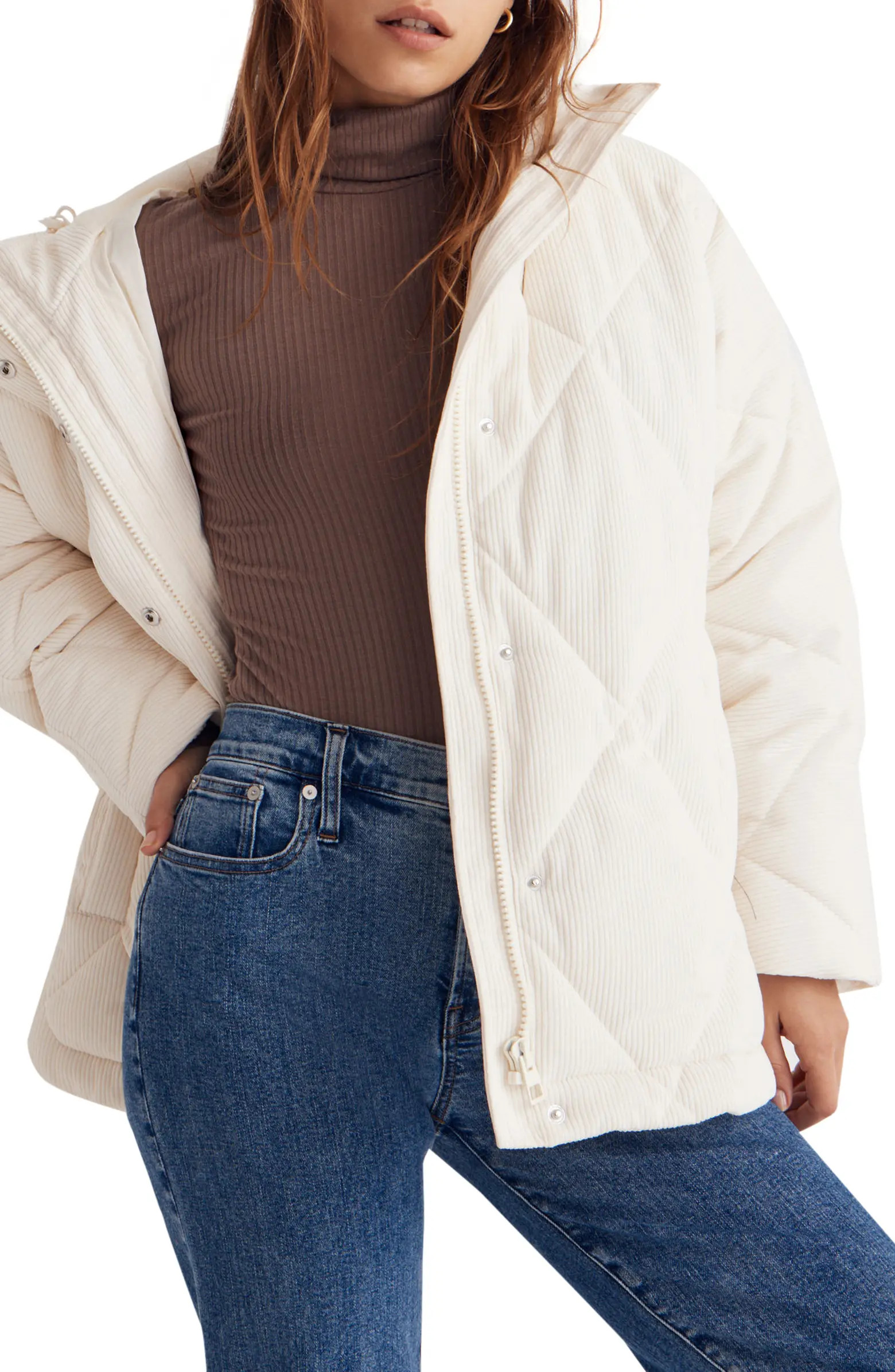 Madewell Holland Quilted Corduroy Puffer Parka | Nordstromrack | Nordstrom Rack