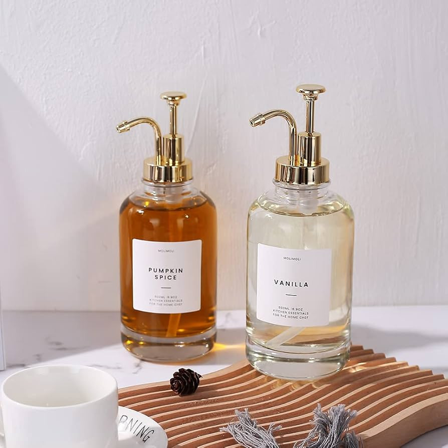 Molimoli Syrup Dispenser for Coffee Bars, Glass Syrup Bottle w. Pump, 16.9 oz 500 ml, Set of 2, G... | Amazon (US)