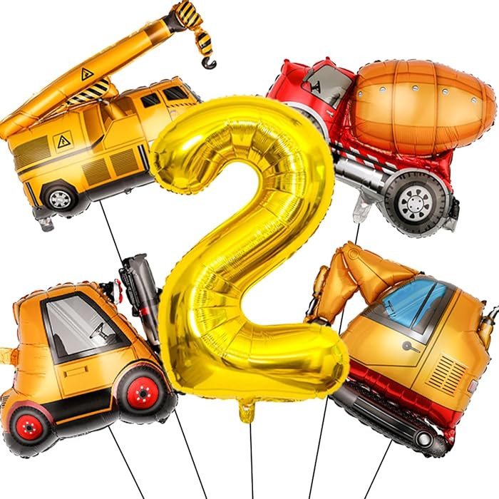 Construction Balloons Construction Birthday Party Supplies 2 Year Old | Amazon (US)