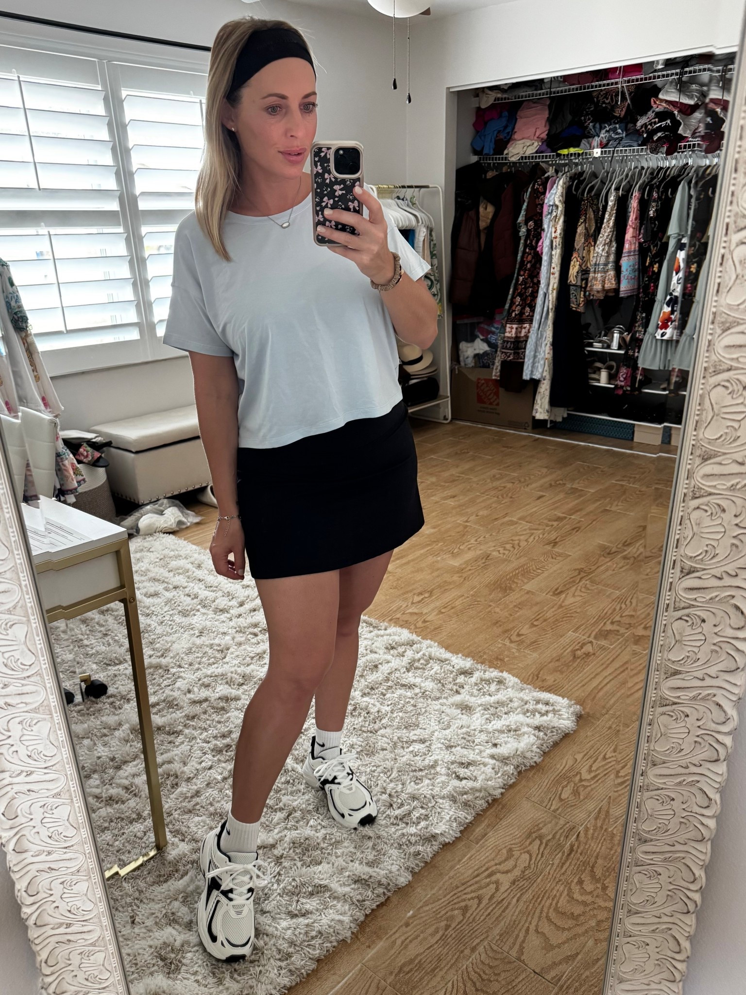 Skort outfit. Tennis skirt. 14 weeks pregnant 

#LTKootd #LTKMidsize #LTKBump