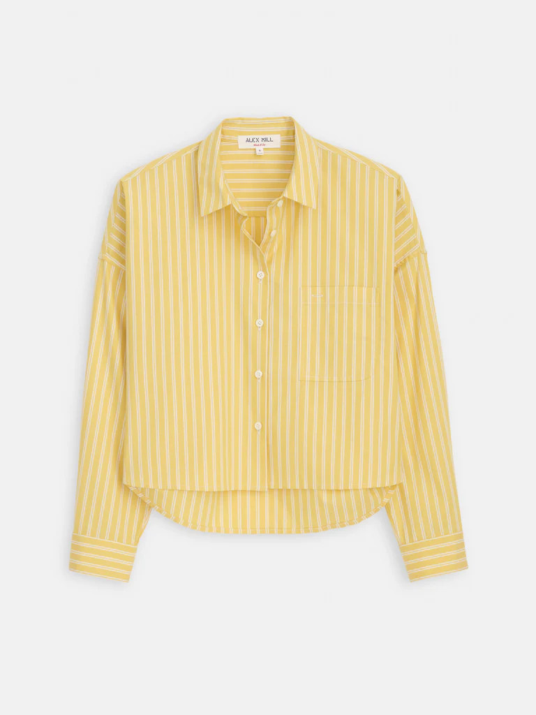 Cropped Jo Striped Shirt In Oxford | Alex Mill