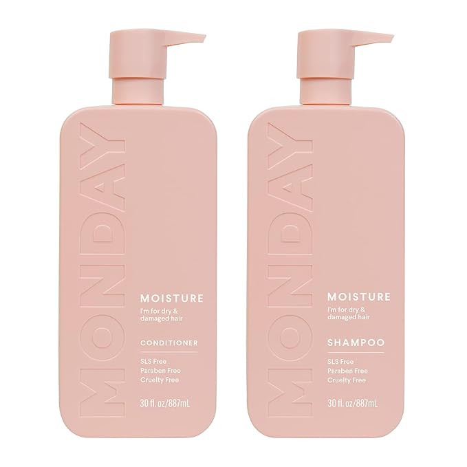 MONDAY HAIRCARE Moisture Shampoo + Conditioner Set (2 Pack) 30oz Each, Dry, Coarse, Stressed, Coi... | Amazon (US)
