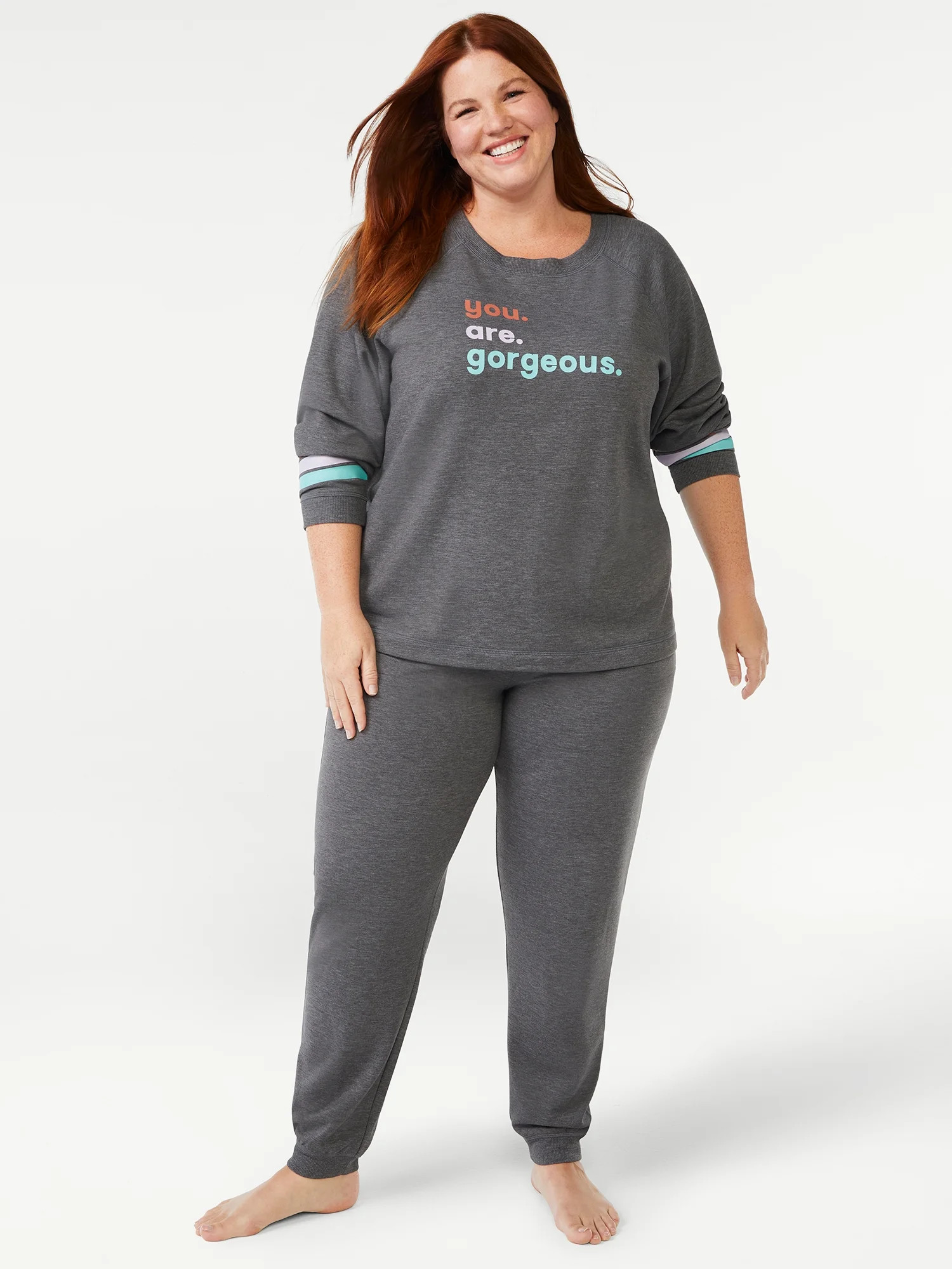 Joyspun Women's French Terrycloth Holiday Pajama Gift Set, 2-Piece, Sizes up to 3X | Walmart (US)