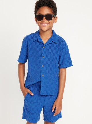 Short-Sleeve Loop-Terry Camp Shirt  for Boys | Old Navy (US)