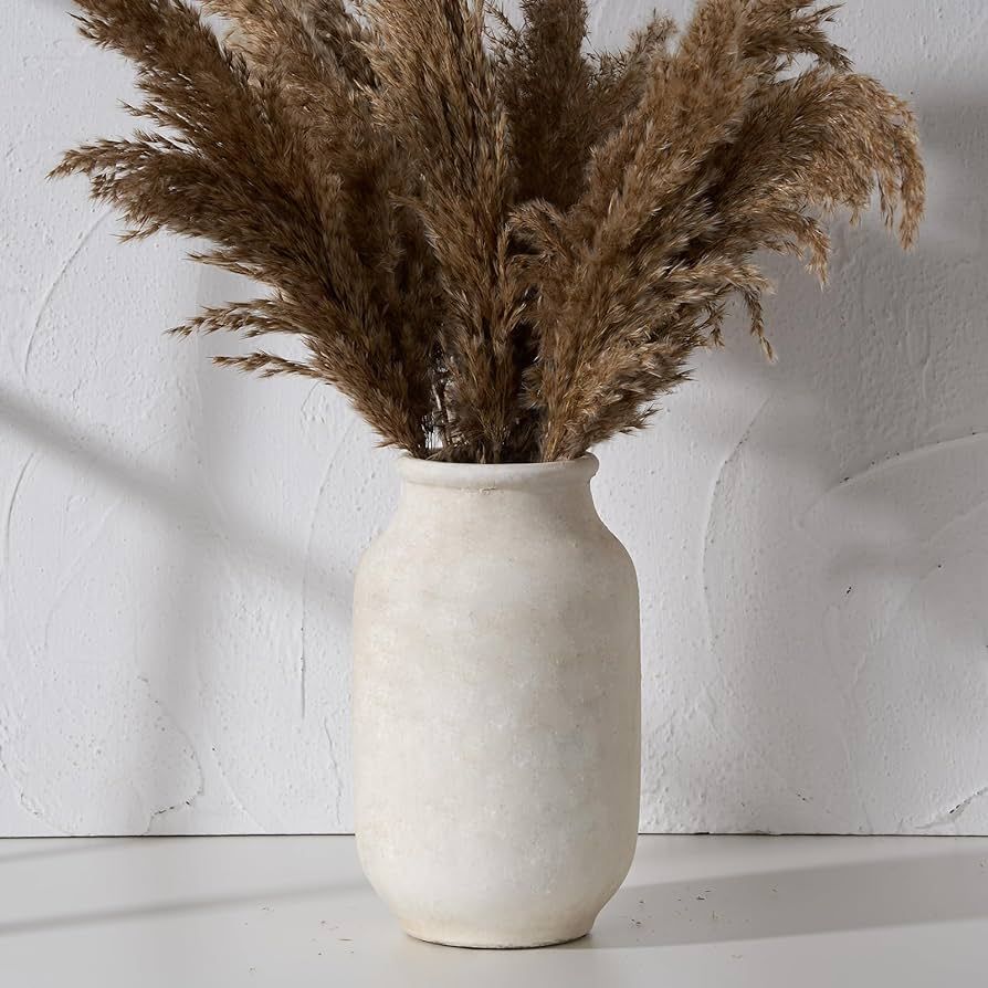 SIDUCAL Rustic Farmhouse Flower Vase | 9.5 Inch Large Ceramic Vase | Pampas Grass Vase | Modern F... | Amazon (US)