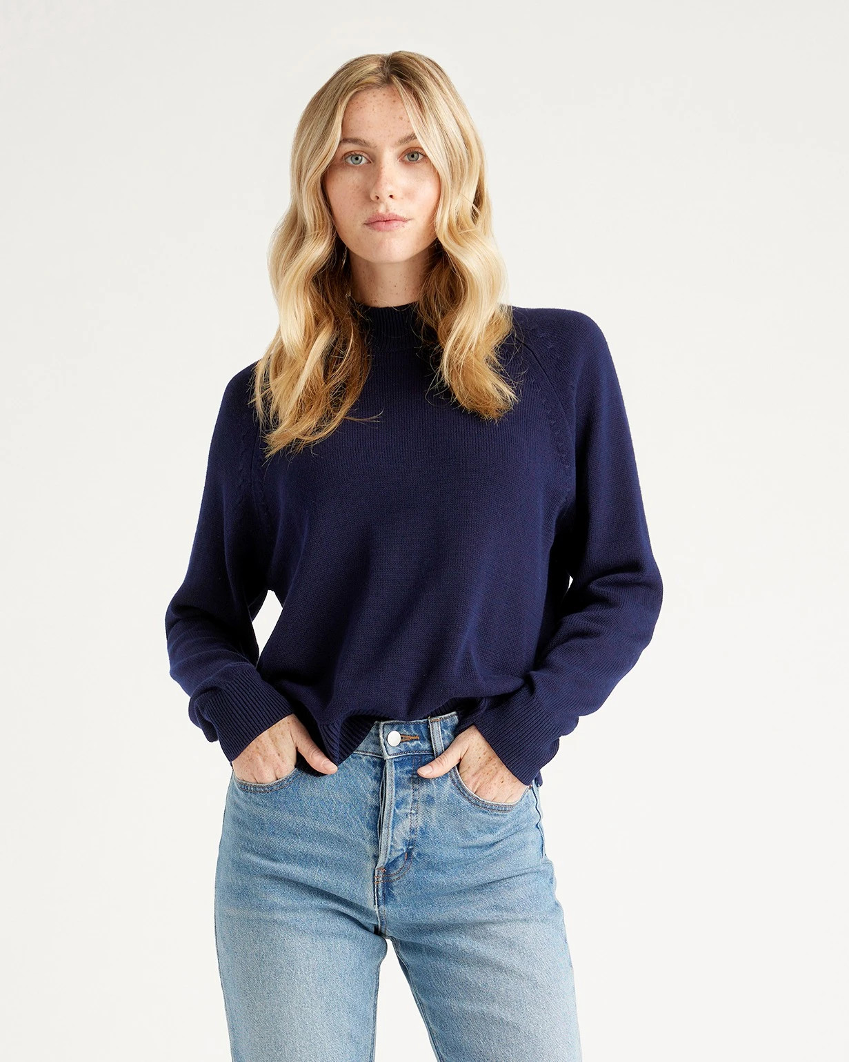 100% Organic Cotton Mock Neck Sweater | Quince