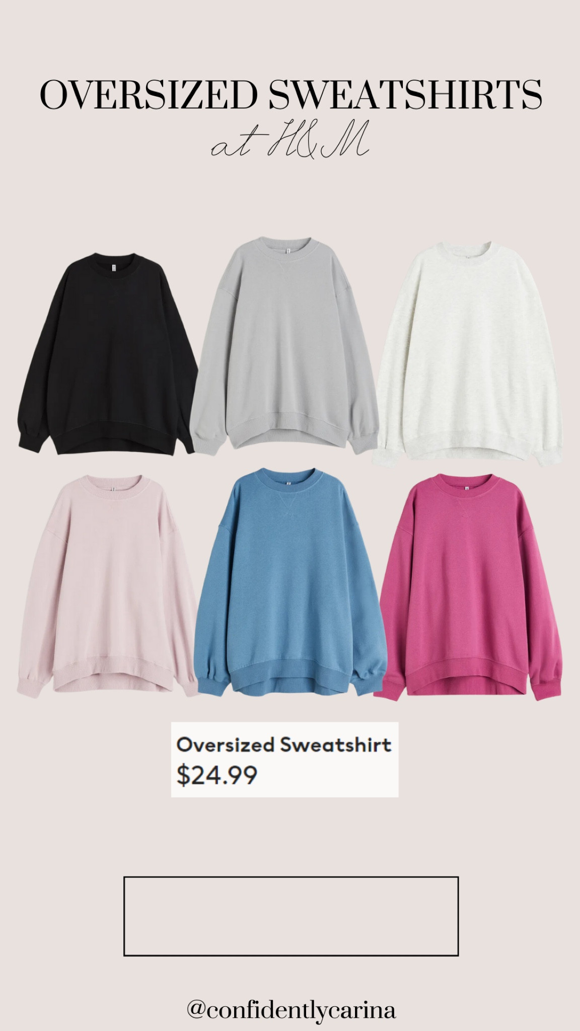 I’m obsessed with these oversized sweatshirts from H&M! And for less than $25?! So good😍

#LTKfindsunder50 #LTKmidsize #LTKU