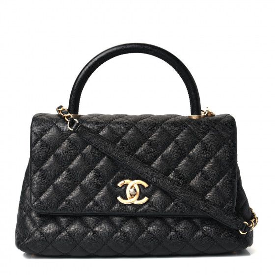 CHANEL

Caviar Quilted Small Coco Handle Flap Black | Fashionphile