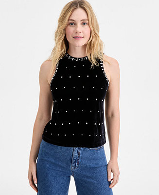 Women's Velvet Embellished Tank Top, Macy's Exclusive | Macy's
