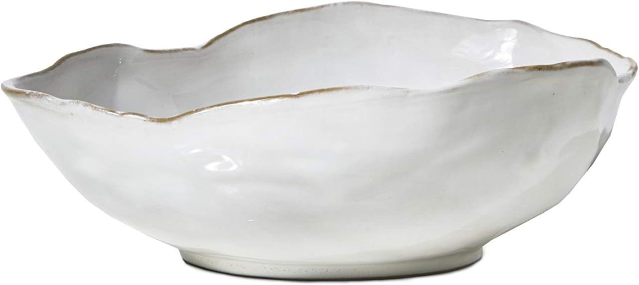 Serene Spaces Living Extra Large Free-Form Edge Glazed Ceramic Bowl - 10.5" Long, 8" Wide and 3.5... | Amazon (US)