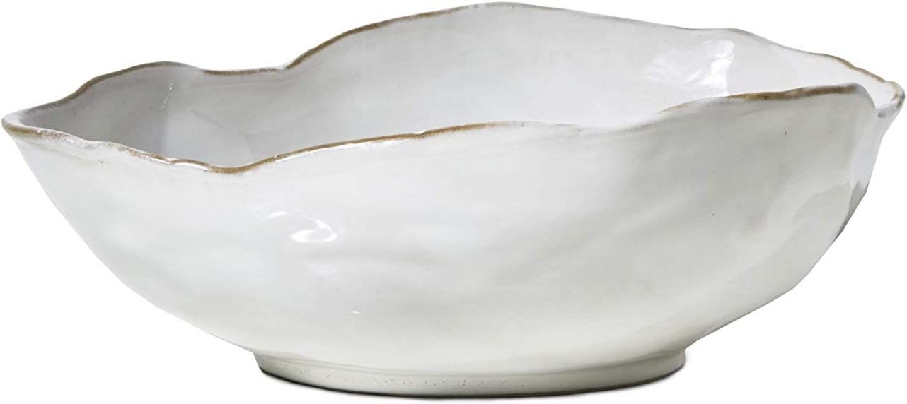 Serene Spaces Living Extra Large Free-Form Edge Glazed Ceramic Bowl - Fruit Basket, Dinnerware, C... | Amazon (US)