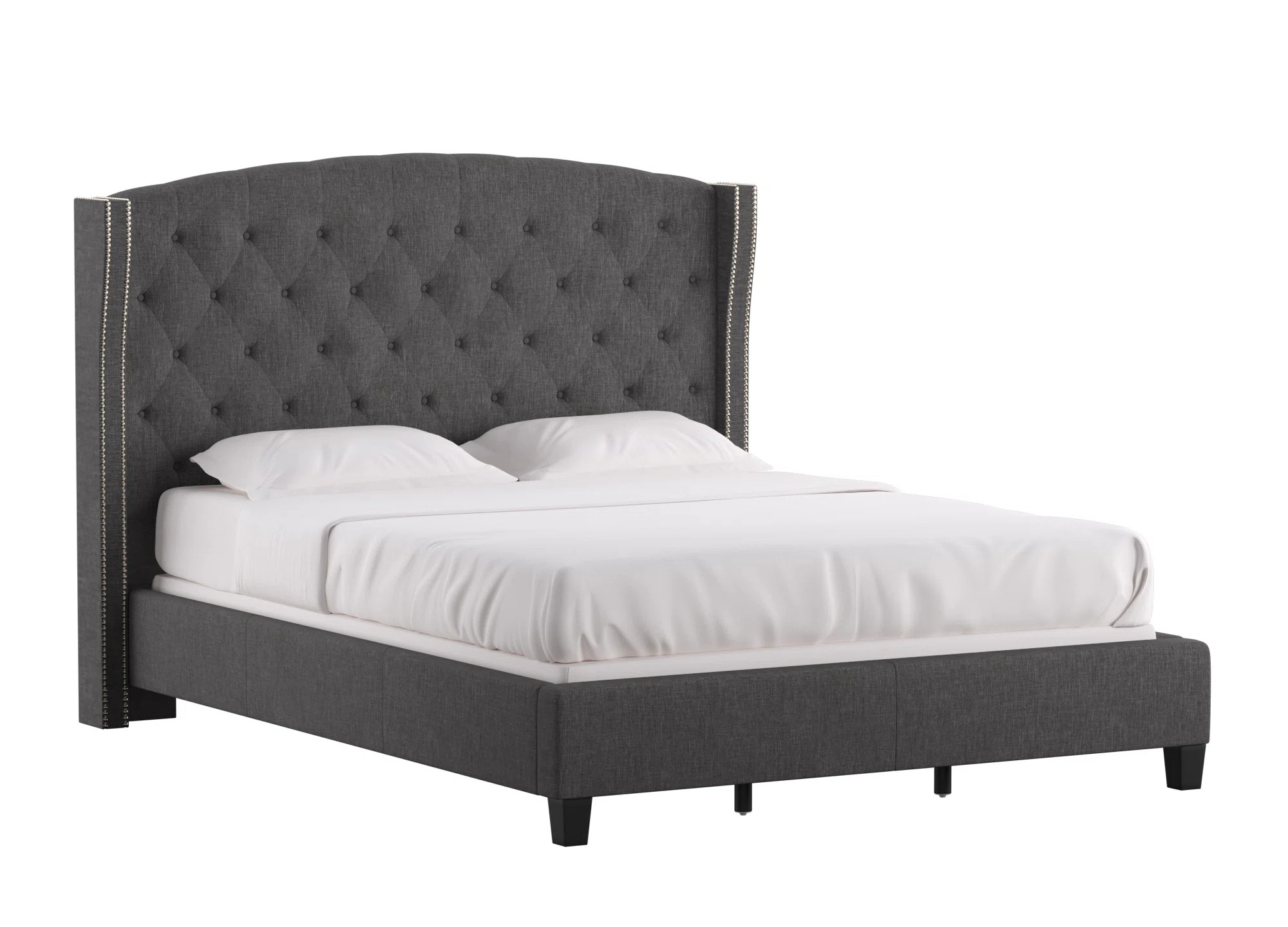 Scottsburg Tufted Solid Wood and Upholstered Low Profile Standard Bed | Wayfair North America