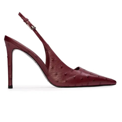 BLACK SUEDE STUDIO Lainey 100 Ostrich Pump in Ruby Ostrich Leather at Nordstrom, Size 37.5 | Nordstrom