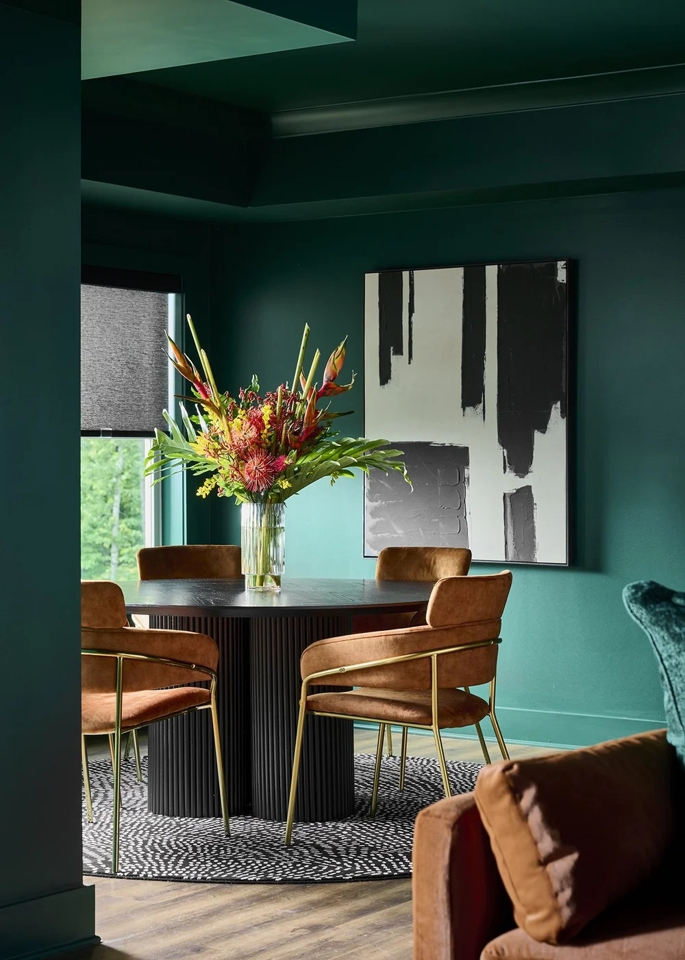There’s something about mornings in a room like this that just feels grounding. 🤍
This dining space from Project Meet Me in Accra was designed to feel calm, moody, and deeply inviting — wrapped in rich green, softened by warm leather seating, and anchored by sculptural forms that make everyday moments feel special.

It’s a reminder that bold color doesn’t have to shout. Sometimes it just quietly holds you.

#LTKHome #LTKDesign #BLBDesign #MeetMeInAccra #DiningRoomDesign #MoodyInteriors #GreenInteriors #ModernEclectic #LayeredLiving #InteriorDesignInspo 

 #LTKHome