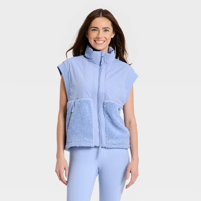 Women's High Pile Vest - JoyLab™ Periwinkle Blue XL | Target