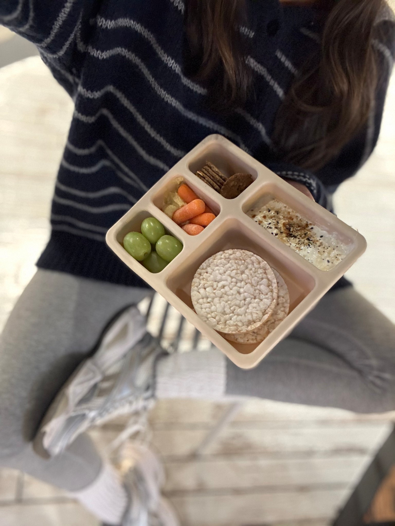 Cozy sweater (s/m), leggings (s), scrunch socks, and kicks. Plus my adult snack box for lunch. Yes, please 💪🏽

#LTKootd #LTKmomlife #LTKfoodie