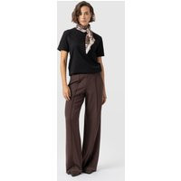 Women's Keller Wide Leg Pant, Brown, #N/A, Viscose, Size UK 14/Regular, Saint + Sofia | Saint + Sofia
