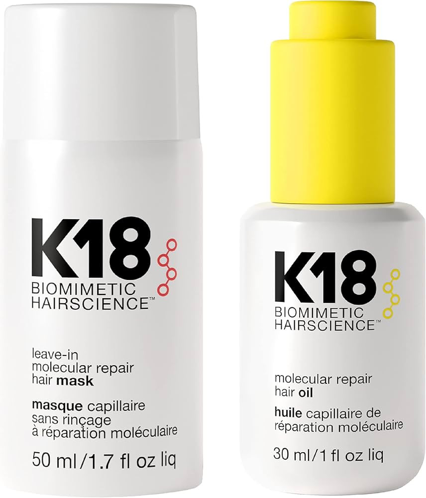 K18 Repair Bundle - Leave-In Repair Hair Mask, 4-Minute Speed Treatment(50ml), and Weightless Hai... | Amazon (US)