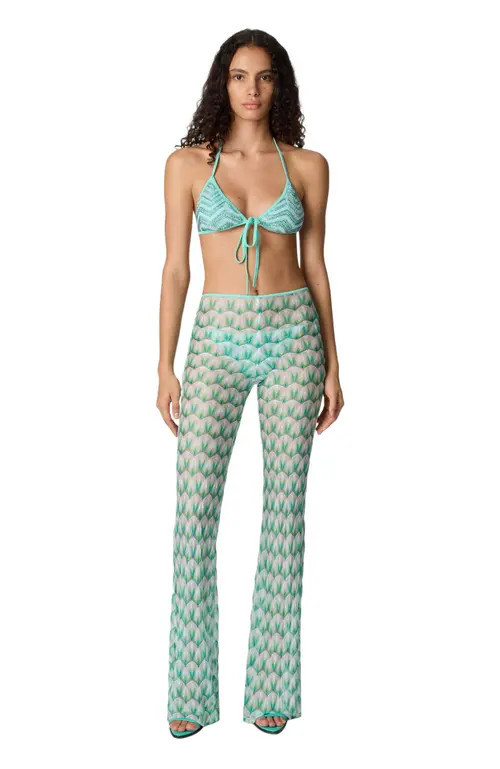 Missoni Flared Trousers In Floral-pattern Viscose in Green Multi at Nordstrom, Size 38 It | Nordstrom