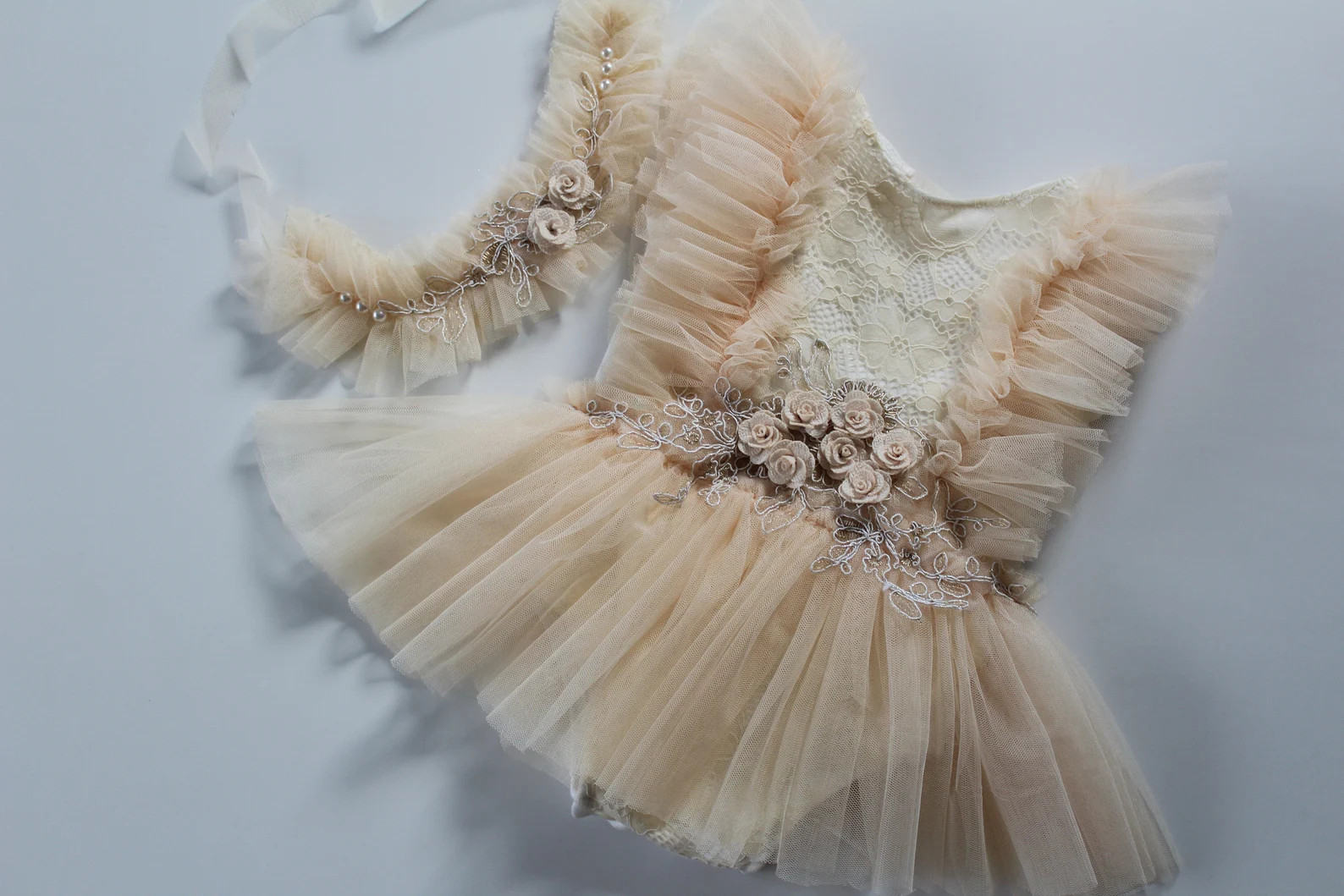 Baby Girl Outfit With Headband in Champagne Photo Props | Etsy | Etsy (US)
