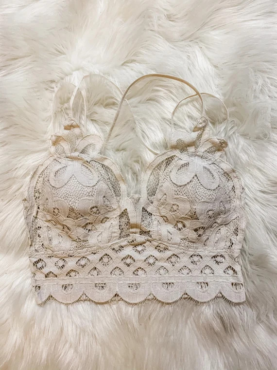 Bralette Lace Crochet Bone | Etsy | Etsy (US)