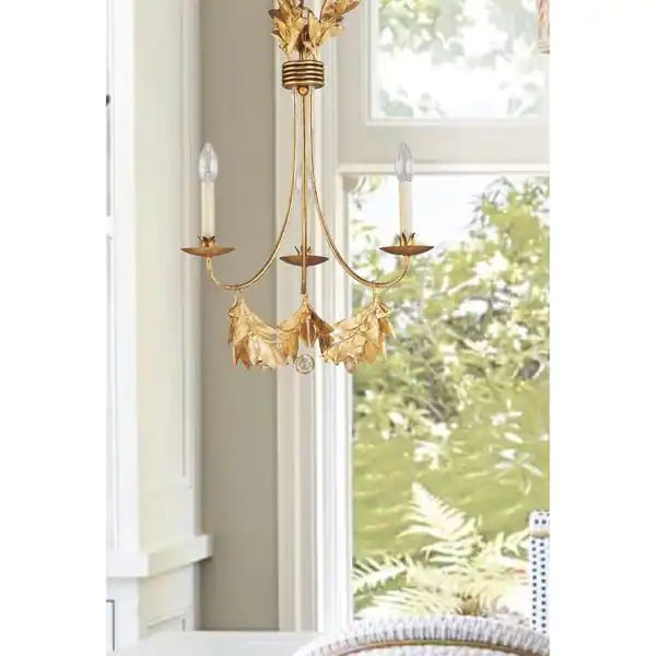 French 3 Light Mini Distressed Gold Chandelier By Lucas McKearn | Bed Bath & Beyond