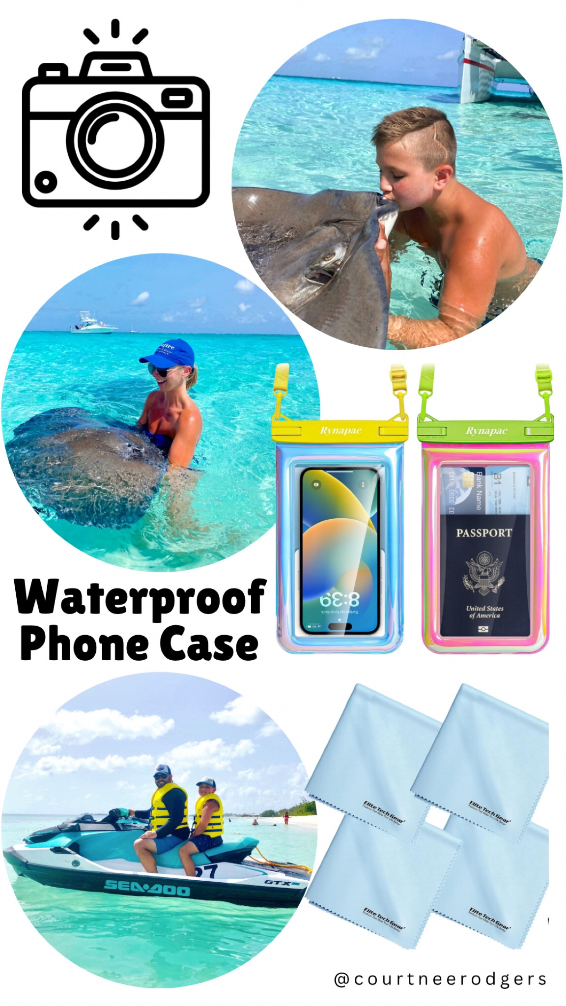 We brought these waterproof phone cases on our trip and OMG they worked amazing!!! Just make sure you keep a cleaning cloth in your bag and clean your camera lens before you put it in the case to make sure you get clear photos! Our photos were all crystal clear! 🙌🏻

Photos, phone cases, travels vacation outfits, summer travel, swimming 

#LTKTravel #LTKSwim #LTKKids