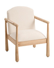 35in Ribbed Armrests Solid Wood Accent Chair | Marshalls