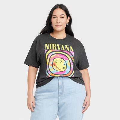 Women's "Nirvana" Short Sleeve Graphic T-Shirt - Black | Target