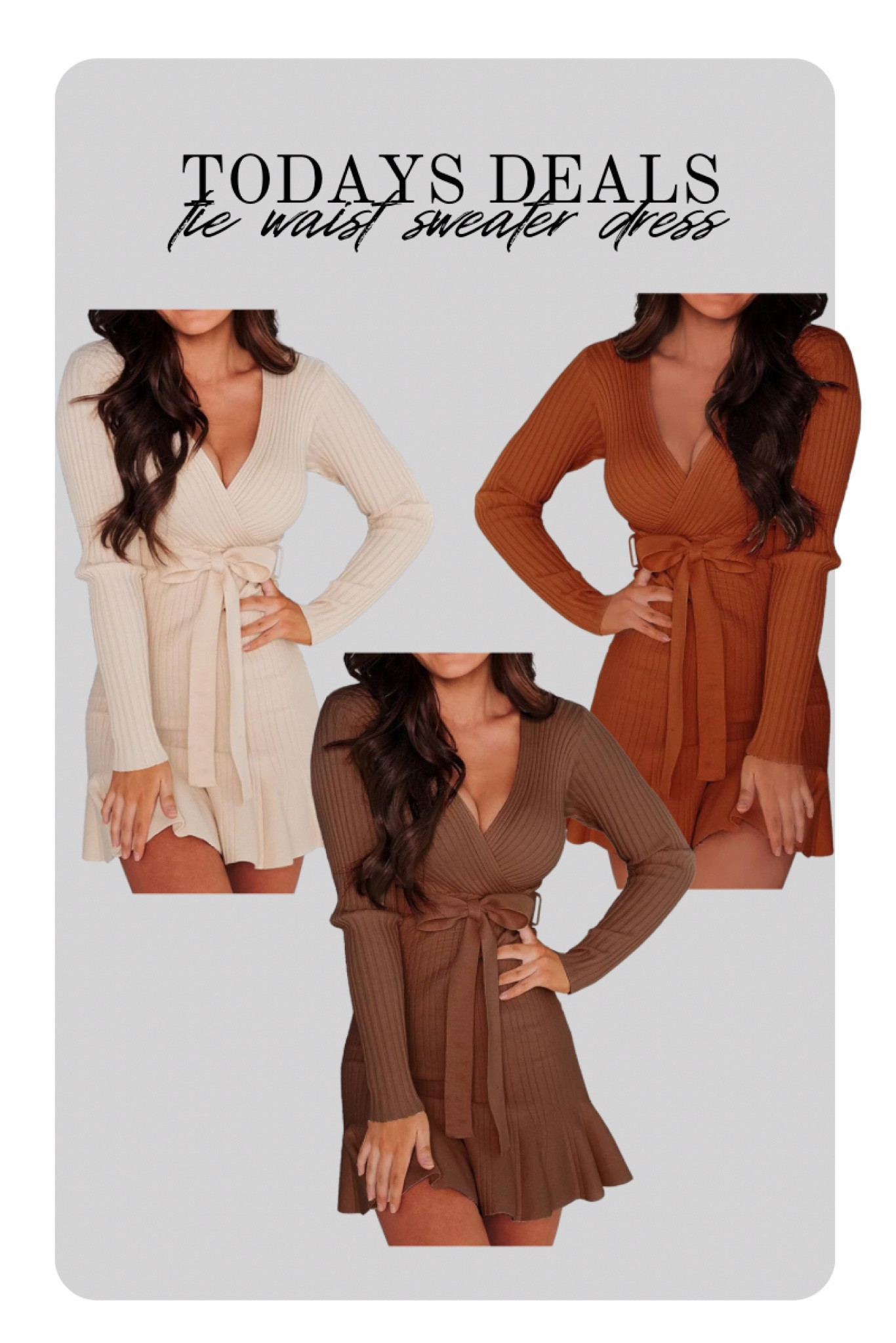 Cute long sleeve sweater dress for fall in sale now! 