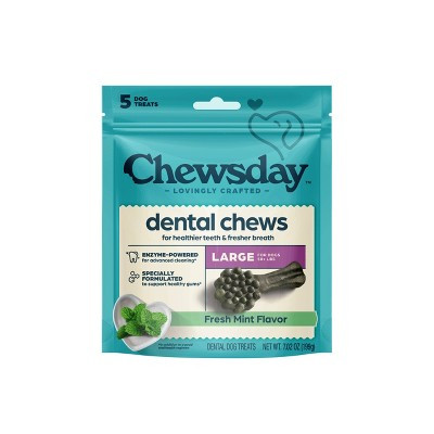 Chewsday Mint Flavor Dental and Hard Chew with Enzyme Dog Treats - 7.02oz | Target