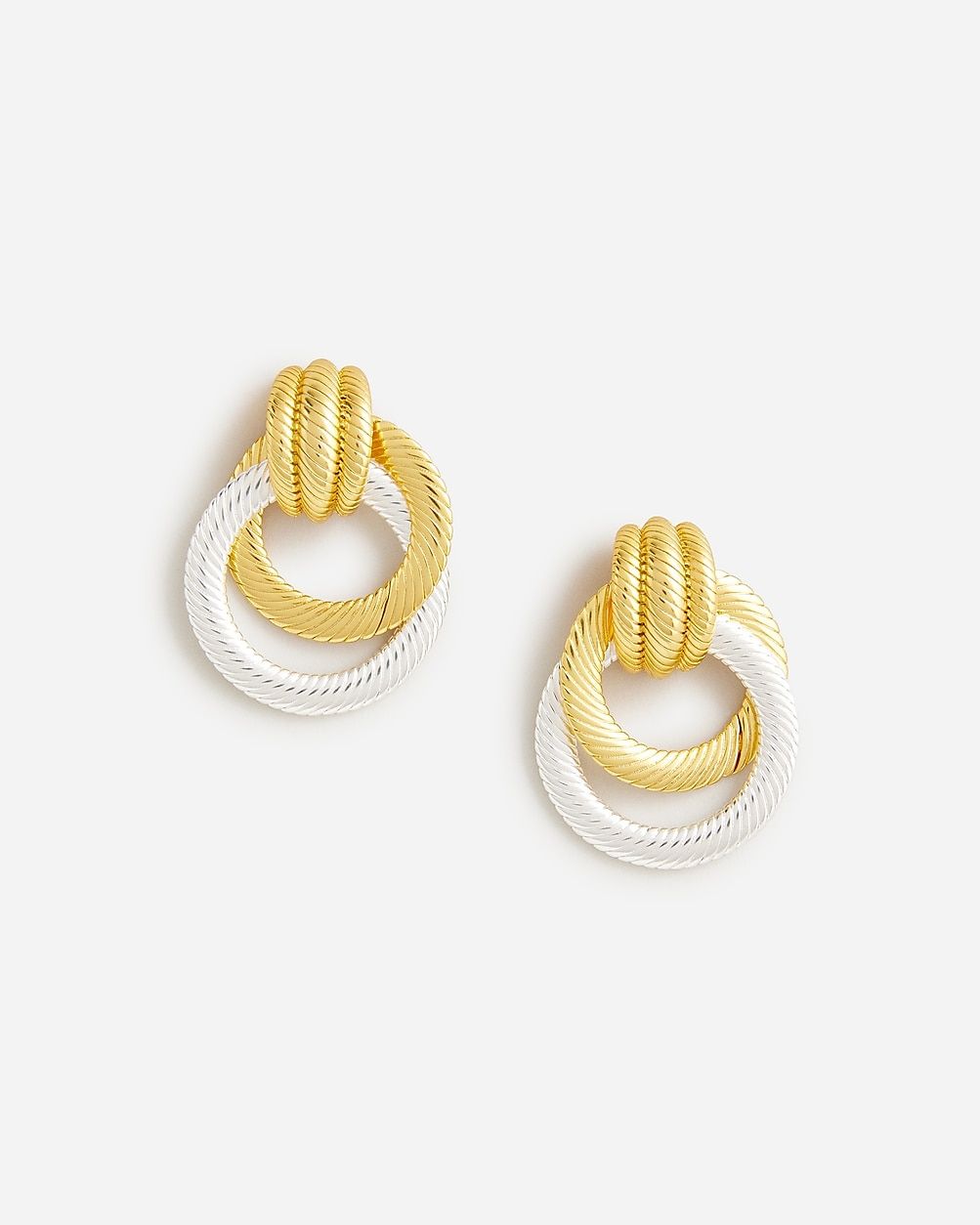 Interlocked textured hoop earrings | J. Crew US