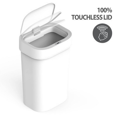 Nine Stars 50L/13.2gal Motion Sensor Trash Can Off White: Slim Expandable Indoor Garbage Pail, Battery Operated | Target