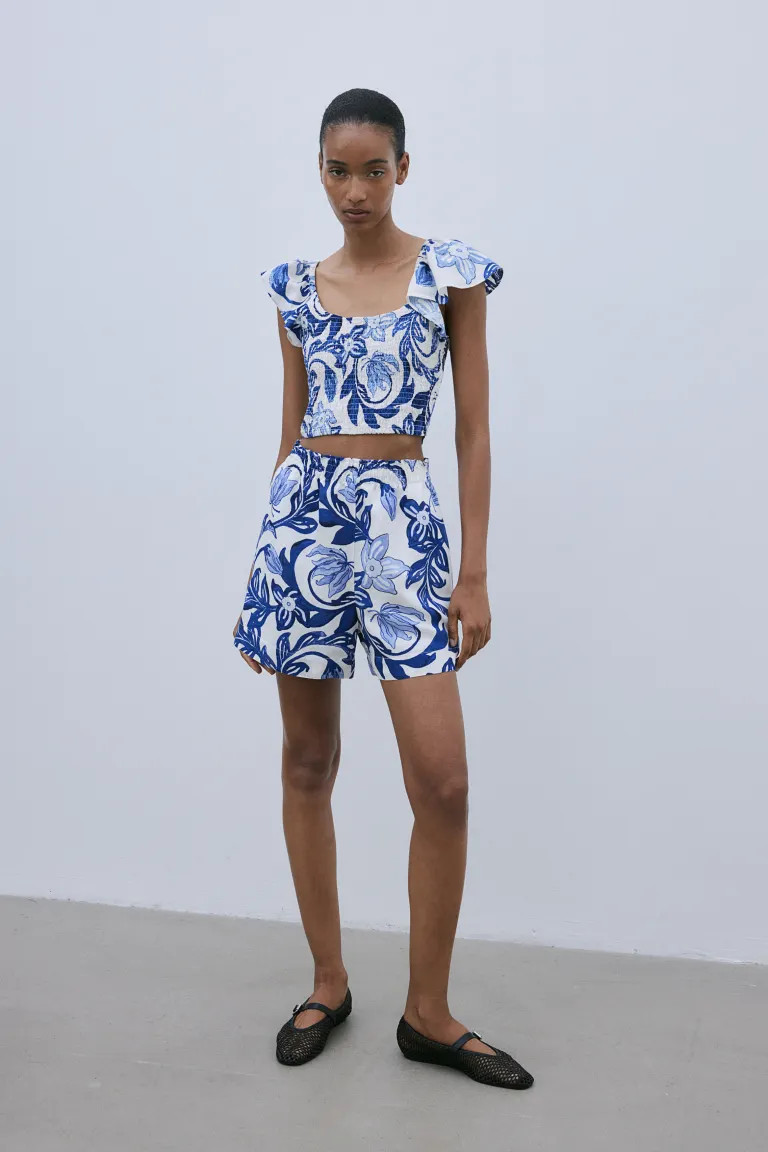 Linen-blend Pull-on Shorts | H&M (US + CA)