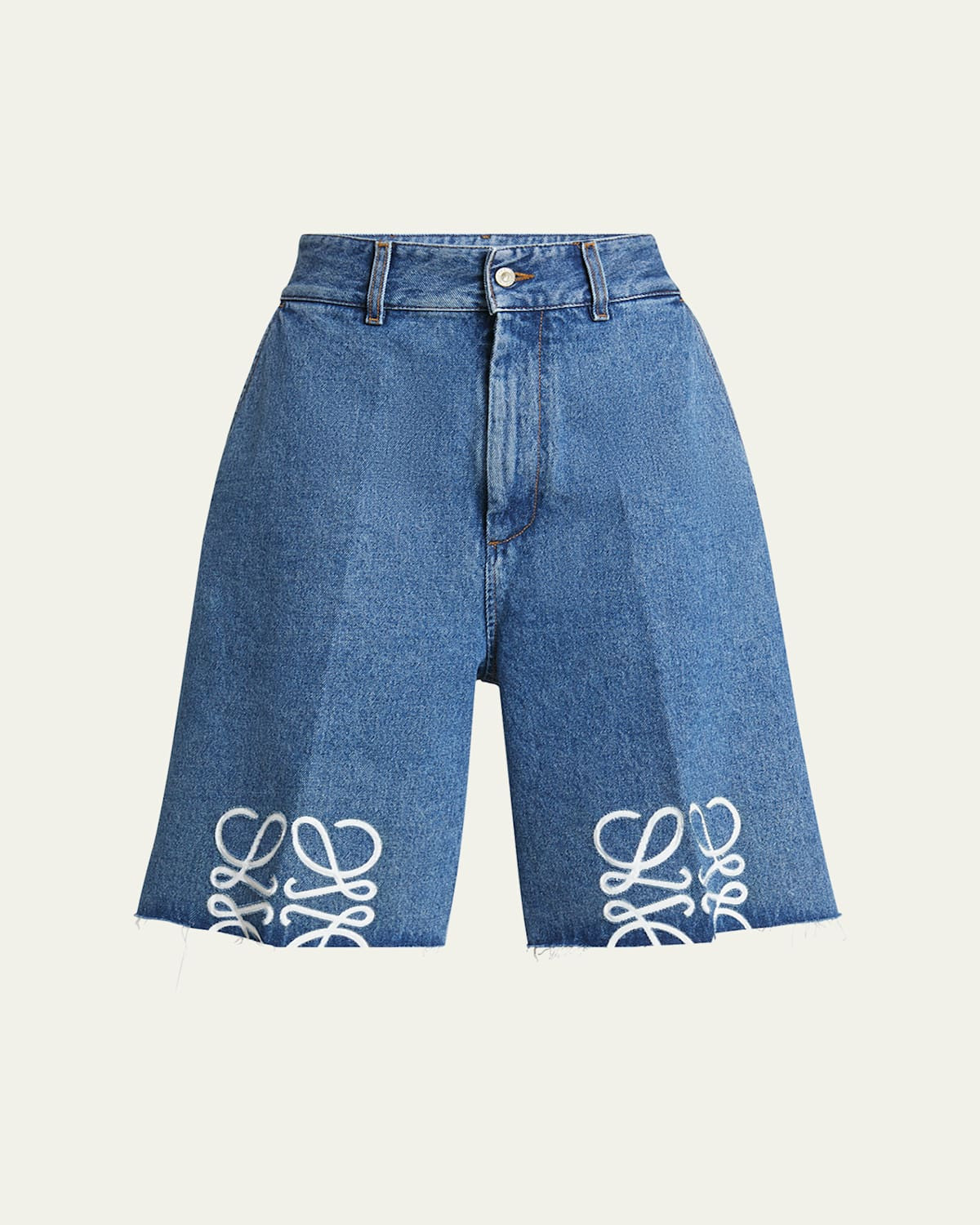 Anagram Long Denim Shorts | Bergdorf Goodman