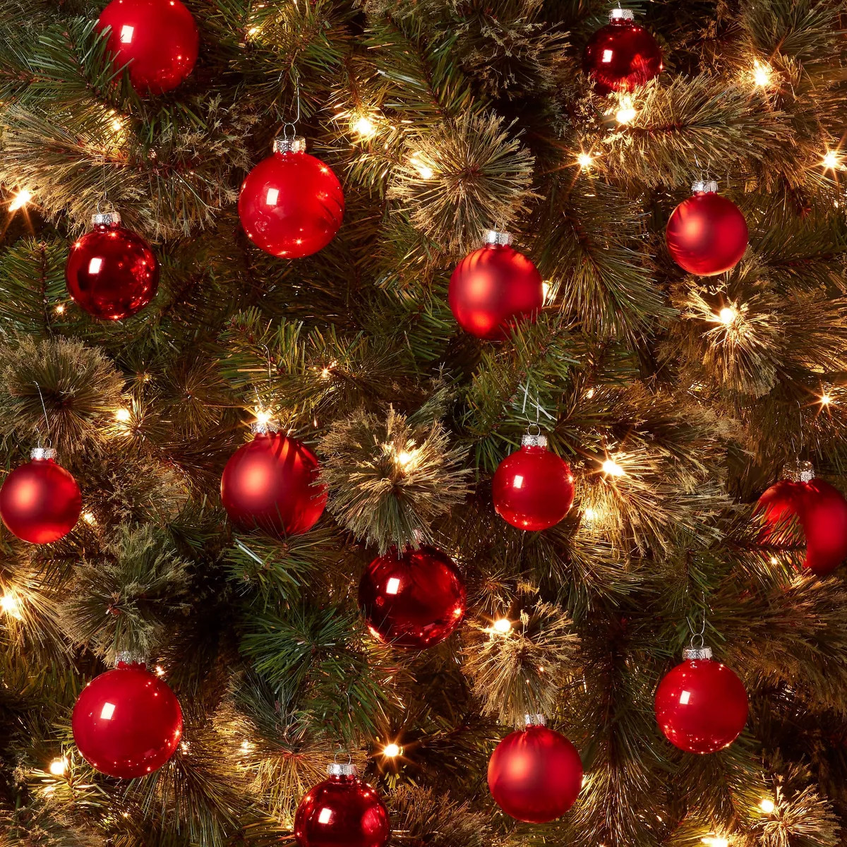 42ct Round Glass Christmas Ornament Set Pink/Burgundy/Gold/Red - Wondershop™ | Target