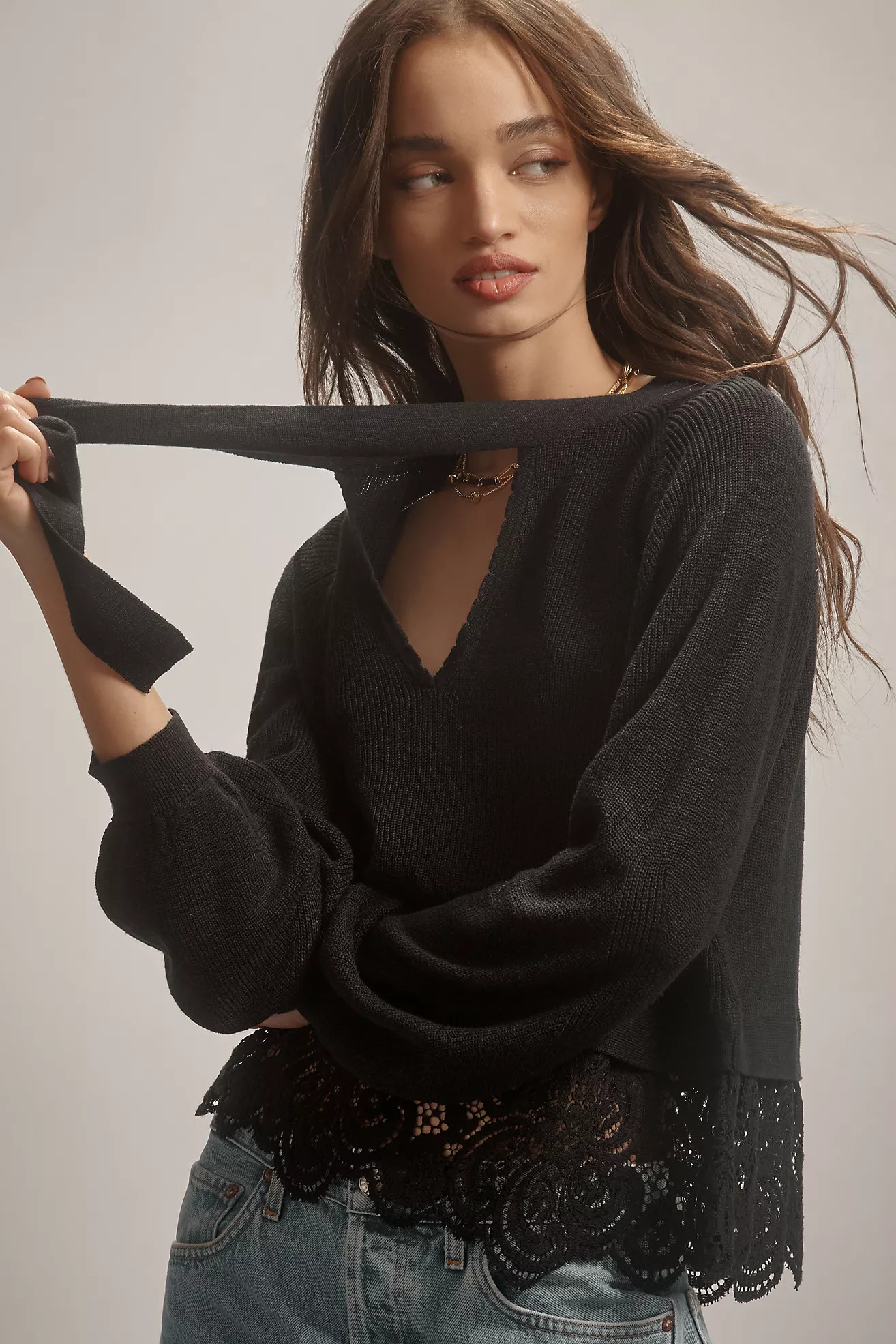 By Anthropologie Lace Tunic Sweater | Anthropologie (US)