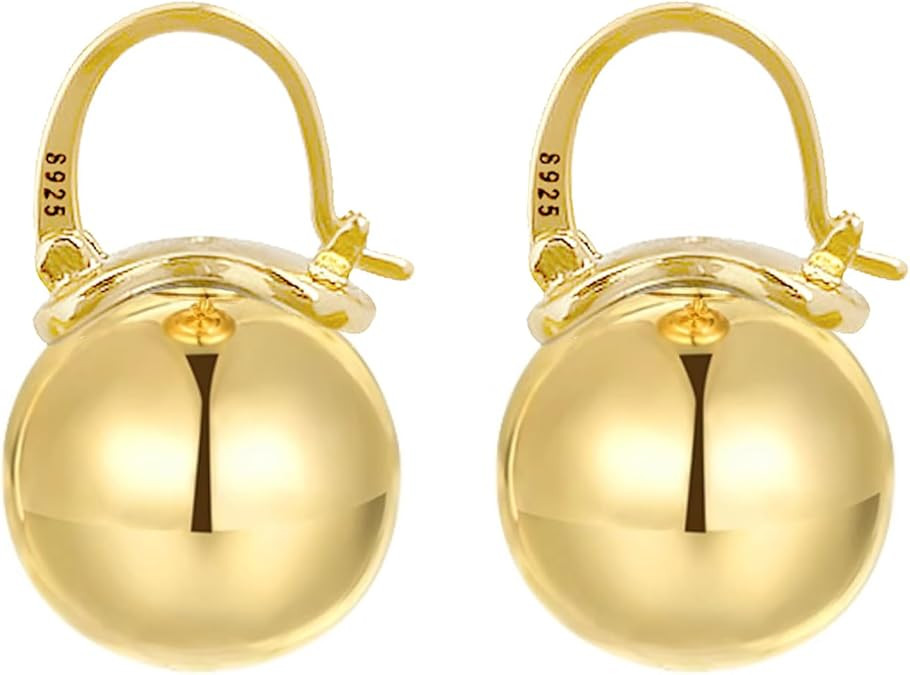 OwMell Elegant 925 Sterling Silver Pearl Drop Earrings Dangle Stud Gold Plated Earrings for Women... | Amazon (US)