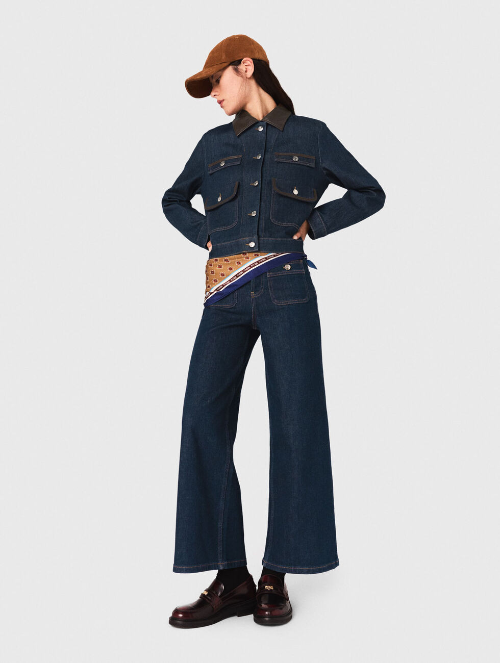 Wide jeans with patch pockets Blue for Women | Maje | Maje US