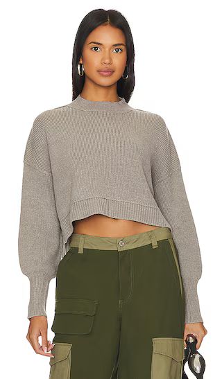 Easy Street Crop Pullover in Heather Grey | Revolve Clothing (Global)