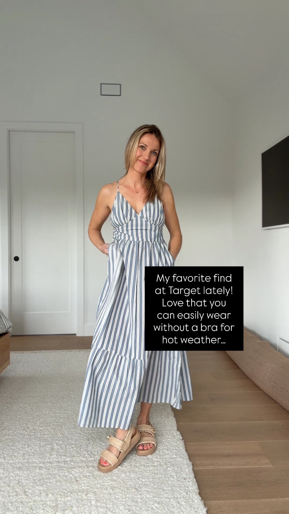 Target dress! Feels comfortable and flattering with no bra, love the cut and pockets 

#LTKOver40 #LTKootd